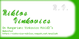miklos vinkovics business card